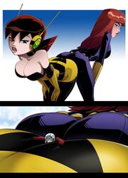 2girls ant-man ass_press avengers big_ass big_breasts black_widow_(earth's_mightiest_heroes) black_widow_(marvel) brown_hair canon_couple cleavage dat_ass female giantess green_eyes hank_pym headphones janet_van_dyne long_hair male marvel marvel_comics natasha_romanoff ravenravenraven red_hair short_hair superheroine the_avengers:_earth's_mightiest_heroes voluptuous wasp_(earth's_mightiest_heroes) wasp_(marvel)