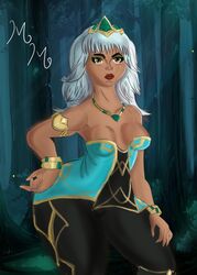 breasts league_of_legends muffynarts muffynmofado qiyana_yunalai tagme white_hair