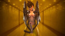 1futa 3d 4k absurdres areolae big_penis breasts dickgirl erection futa_only futanari highres looking_at_viewer mitrild-sfm nipples overwatch penis solo solo_futa source_filmmaker tracer