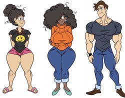 adele_williams_(wappah) afro ass big_ass big_breasts breasts buffed dark-skinned_female daughter family father female husband_and_wife interracial jared_williams_(wappah) male mother muscular redbone smile theresa_williams_(wappah) thick_thighs wappah