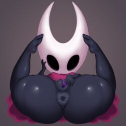 1girls anus ass cape captainjerkpants cloak detailed_anus detailed_pussy female female_only front_view hollow_knight hornet_(hollow_knight) legs_spread legs_up looking_at_viewer on_back outerwear plow_pose presenting presenting_hindquarters presenting_pussy puffy_anus pussy red_cape solo solo_focus spread_legs