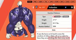 1boy anthro anthrofied anus ass chubby cum furry gay goat horns indeedee mainnm-e male nintendo pokedex pokemon pokemon_ss presenting small_penis solo source_request tail testicles text thick_thighs thigh_gap wide_hips yaoi