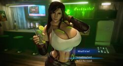 1girls 3d banskinator breasts cleavage female female_only final_fantasy final_fantasy_vii huge_breasts looking_at_viewer solo square_enix tifa_lockhart urbanator