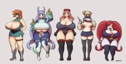 5girls aiba_manami alternate_breast_size big_ass big_breasts bimbo blonde_hair blue_hair boots chubby cleavage domino_mask female female_only gigantic_breasts hadou_nejire hadou_nejire_(hero_outfit) hatsume_mei hero_outfit_(mha) high_heel_boots himiko_toga huge_ass huge_breasts itsuka_kendou kendou_itsuka la_brava_(my_hero_academia) large_ass large_breasts larger_female mei_hatsume multiple_girls my_hero_academia nejire_hado nejire_hado_(hero_outfit) nipple_pasties orange_hair pasties pink_hair red_hair size_difference smaller_female thick_thighs toga_himiko underboob very_long_hair voluptuous wide_hips yuripeach