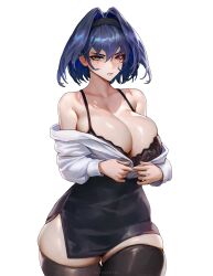 1girls 2022 angry blue_eyes blue_hair blush bra breasts cleavage female hololive hololive_english hololive_english_-council- hololive_english_-promise- huge_breasts legwear light-skinned_female light_skin miniskirt office_lady ouro_kronii pencil_skirt sayanestia short_hair skindentation skirt thick_thighs thighhighs thighs undressing virtual_youtuber wide_hips zettai_ryouiki