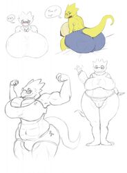 alphys anthro areola ass bed big_breasts big_butt blush bodily_fluids bottomless bottomwear bra breasts buckteeth clothed clothing crying curvy_figure cutoffs denim denim_clothing dialogue english_text eyewear female flexing frown furgonomics furniture genitals gesture glasses green_eyes hi_res huge_breasts huge_butt hyper hyper_breasts iandragonlover looking_at_self looking_at_viewer looking_back muscular muscular_female navel nervous nipple_outline nipples non-mammal_breasts on_bed overweight overweight_female panties pussy reptile scalie shirt shorts sitting smile solo speech_bubble sports_bra standing sweater tail_clothing tears teeth text thick_tail thick_thighs tight_clothing topless topwear undertale underwear video_games voluptuous waving wide_hips