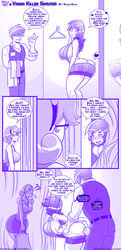 1boy anal_penetration anal_sex ass auri_(kogeikun) bent_over big_ass big_breasts big_butt breasts comic dialogue doggy_style english_dialogue english_text female instant_loss_2koma kogeikun male male_penetrating monochrome multiple_girls penetration sex sex_from_behind shopping standing standing_sex stealth_sex straight sweater text virgin_killer_sweater wendolin