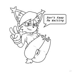 1:1 anthro anus archie_comics ass bite biting_lip breasts choker clothing felid feline female genitals gloves handwear hologram jewelry line_art lynx mammal monochrome necklace nicole_the_lynx presenting pussy randomobliquity_(artist) simple_background smile solo sonic_(series) sonic_the_hedgehog_(archie) sonic_the_hedgehog_(comics) sonic_the_hedgehog_(series) speech_bubble