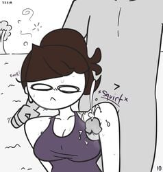 1boy 1girls 2020 airpods armpit armpit_fetish armpit_sex armpits big_breasts bimbo breasts brown_hair busty comic cum cum_on_armpit cumshot female grey_skin huge_breasts huge_cock jaiden jaiden_animations jaiden_smut male penis ponytail short_hair simple_background slobbyslapper sssir sssir8 sweat text white_background white_skin youtube youtuber