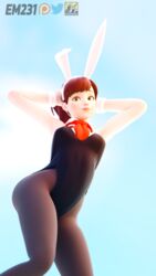 1girls 3d asian asian_female ass blender bunny_ears bunny_girl bunnysuit clothed clothed_female clothes clothing d.va effectsmaster231 female female_only fully_clothed overwatch solo wide_hips