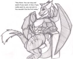 anthro big_penis dragon dragon-heart genitals grope hi_res huge_cock hyper hyper_genitalia hyper_penis looking_at_viewer male male_only penis raymond_windrunner_(character) side_view solo wings