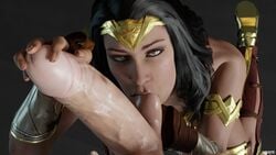 1boy 1girls 3d ball_sucking balls blender dc_comics diana_prince erection female huge_cock injustice_2 looking_at_viewer male olive_skin penis pov testicles vekkte wonder_woman wonder_woman_(series)