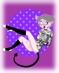 absurd_res ahe_gao alex_(oc) animal_humanoid cat_humanoid clothed clothing demon felid felid_humanoid feline feline_humanoid genitals hi_res humanoid legwear looking_pleasured male mammal mammal_humanoid penis satomianimations solo stockings