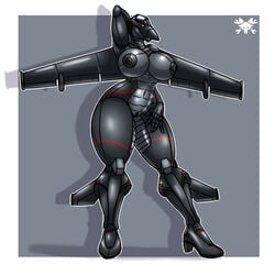 1:1 absurd_res aircraft airplane anthro areola big_breasts breasts clothing footwear genitals hi_res high_heels living_aircraft living_machine living_vehicle looking_at_viewer machine metalfoxxx nipples pinup pose pussy shoes spy_plane tess_(pechallai) thick_thighs u-2 u2 vehicle