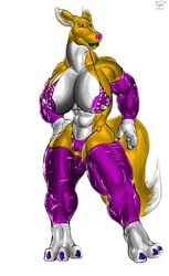 1futa anthro big_breasts bigshow breasts digimon digimon_(species) furry futanari herm hi_res huge_breasts intersex muscular renamon renamorph solo solo_futa