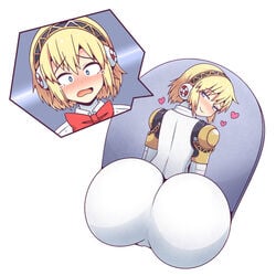 1girls aegis_(persona) aigis_(persona) ass ass_focus blonde_hair blue_eyes blush digital_media_(artwork) female female_focus female_only hand heart hi_res high_resolution highres huge_ass inanimate_transformation inksgirls looking_back looking_back_at_viewer mouse mousepad nasal_strip nude object objectification persona persona_3 resisting robot robot_girl shiny_skin signature solo solo_female solo_focus thought_bubble transformation uncensored white_background