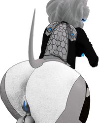 android anthro arudora arudora_(character) ass bodysuit breasts butt_focus clothing edit genitals herm hi_res intersex machine nipples photo_manipulation pussy robot solo tight_clothing