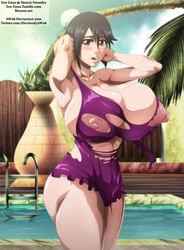 1girls alternate_breast_size areola_slip areolae armpits arms_up artist_name ass bangs bare_shoulders big_ass big_breasts big_nipples black_hair bleach blush breasts cleavage collarbone curvy ero-enzo eyelashes female female_focus female_only gigantic_breasts grey_eyes hair_between_eyes hair_bun hand_on_head hinamori_momo huge_ass huge_breasts large_areolae large_ass large_breasts looking_at_viewer medium_hair nipple_slip nipples one-piece_swimsuit open_mouth outdoors outside palm_tree pool puffy_nipples short_hair sideboob solo solo_female swimsuit teeth thick_thighs thighs tied_hair tongue torn_clothes tree url voluptuous watermark