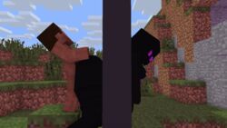 3d animated big_ass big_breasts black_body black_skin character commission cubic_breasts doggy_style enderman enderwoman female female_focus galeo gif glory_wall human interspecies larger_female looking_back lust mine-imator minecraft monster_girl outdoors outside penis purple_eyes sex size_difference smaller_male steve_(minecraft) stuck tagme through_wall vaginal_penetration wall