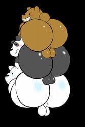 anthro ass balls big_butt brown_bear butt_focus cartoon_network filthyopossum genitals giant_panda grizzly_(wbb) grizzly_bear group hi_res ice_bear male male/male mammal panda_(wbb) ursid ursine we_bare_bears