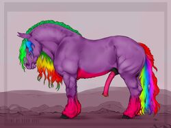 1boy animal_genitalia animal_penis deity draft_horse equid equine equine_penis erection feral genitals hi_res horse horsecock huge_penis icewolfjr01 jackira lgbt_pride_colors male male_only mammal muscular nude penis pride_colors rainbow rainbow_flag rainbow_pride_flag rainbow_symbol solo super_gay zoophilia