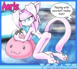 aeris_(vg_cats) anthro anus ass domestic_cat felid feline felis female female_only hair humor nude nude_female playing_videogame solo tagme unknown_artist vg_cats