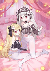 2girls cleavage gothic_lolita hair lolita_fashion niliu_chahui no_bra nopan original pantyhose pussy_juice pussy_juice_string pussy_juice_trail tokisaki_asaba tokisaki_mio tsubasa_tsubasa yuri