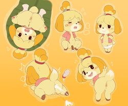 absurd_res animal_crossing anthro anus ass blush bodily_fluids bottomless canid canine canis clothed clothing cum cum_in_ass cum_inside disembodied_hand disembodied_penis domestic_dog duo female fur genital_fluids genitals hi_res isabelle_(animal_crossing) male mammal mob_face nintendo open_mouth pawpads penetration penis presenting pussy sake_kemosalmon sex_toy shih_tzu solo_focus straight sweat toy_dog vaginal_penetration video_games