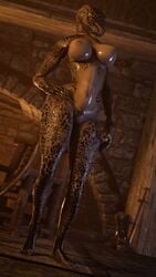 2020 3d 9:16 alive_(artist) argonian bethesda_softworks big_breasts breasts digital_media_(artwork) female furniture hi_res humanoid inside looking_away nude scalie skyrim solo standing the_elder_scrolls video_games wet wide_hips