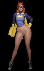 1girls 3d agent_4_tea_se7en barbara_gordon batgirl batgirl_(gotham_knights) batman_(series) cape dc dc_comics domino_mask g-string gloves gotham_knights hands_on_hips high_heel_boots high_heels mound_of_venus no_pants panties purple_suit red_eyes smile smiling smiling_at_viewer superheroine thick_thighs thong thong_panties thong_underwear underwear white_g-string white_panties white_thong white_thong_panties white_underwear wide_hips