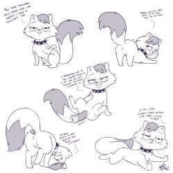 1:1 2025 anal anal_sex anus ass_up bangs blush buttplug buttplug_in_ass buttplug_insertion collar dialogue dildo dildo_in_vagina dildo_insertion domestic_cat english_text felid feline felis female feral genitals half-closed_eyes hi_res mammal monochrome narrowed_eyes nekostar object_in_ass penetration plug_(sex_toy) plug_insertion pussy raised_tail sex_toy sex_toy_in_ass sex_toy_in_vagina sex_toy_insertion signature simple_background sitting solo spiked_collar spikes standing tail talking_to_viewer text vaginal_penetration vulva white_background