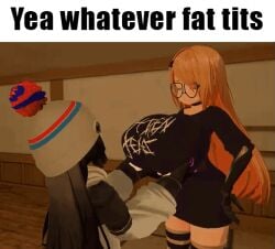 1girls animated blonde_hair curvy female huge_breasts meme tagme voluptuous vrchat