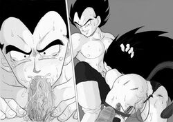 2boys anal anal_insertion anal_vibrator ass boner cum dominated double_anal dragon_ball dragon_ball_z erection femboy forced_yaoi gay helpless male male_only monochrome multiple_boys multiple_insertions muscle oral panties_aside penis raditz rape straight_hair tail tear vegeta vibrator yaoi