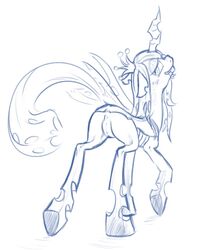 anus ass changeling friendship_is_magic monochrome my_little_pony pussy queen_chrysalis_(mlp) sharpy sketch smooth_skin