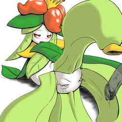 anthro blush lilligant nintendo penis pokémon_(species) pokemon pokemon_bw pokephilia pussy queblock red_eyes spread_legs