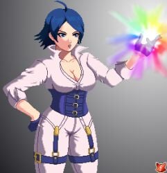 1girls big_breasts big_tits blue_eyes blue_hair curvaceous elisabeth_blanctorche foxander foxanderart huge_breasts king_of_fighters light-skinned_female light_skin pale-skinned_female pale_skin short_hair thick thick_lips voluptuous voluptuous_female
