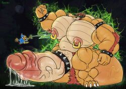 2025 anthro armband balls balls_growth belly biceps big_balls big_breasts big_muscles big_penis bite biting_lip bodily_fluids bowser bracelet breasts claws collar dripping duo erection excessive_genital_fluids flexing flexing_bicep foreskin genital_fluids genital_growth genitals growth growth_ray hi_res huge_balls huge_breasts huge_cock huge_muscles humanoid_genitalia hyper hyper_balls hyper_breasts hyper_genitalia hyper_growth hyper_penis jewelry koopa leaking_precum looking_pleasured macro magic_user magikoopa male mario_bros muscle_growth musclegut muscular navel night nintendo nude penis penis_growth piercing plantigrade precum precum_drip scalie shell signature small_head smile spiked_armband spiked_bracelet spiked_collar spiked_shell spikes spikes_(anatomy) teeth thick_arms thick_penis thick_thighs tourugo vein veiny_balls veiny_muscles veiny_penis