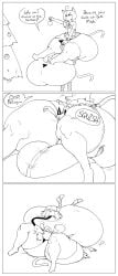crosscrescent cross-crescent christmas bottom_heavy top_heavy cat_ears cat_tail squish falling smothering huge_breasts huge_ass shortstack