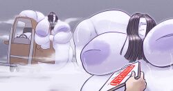 1girls bbw black_hair cooooookin fat fat_female fat_fetish female forklift forklift_uncertified ghost ghost_girl himani obese obese_female too_big too_fat