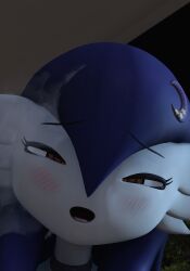 1girls 3d blush chandra_(lucyfercomic) female female_only gardevoir hair_between_eyes half-closed_eyes kissing long_hair looking_at_viewer meddlade pleasure_face pleasured_female pokemon pokemon_(species) portrait pov pov_eye_contact pov_kiss purple_hair sfm solo solo_female steam steaming_body variant yellow_eyes