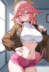 yae miko from genshin impact by shadowrealmarts