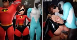 1girls 2boys 3d anal ass big_ass big_breasts big_penis big_thighs bob_parr breasts brown_hair cum cum_in_ass cum_in_pussy cum_inside curvaceous curvy curvy_figure dark-skinned_male dark_skin disney double_penetration elastigirl english_text female frozone helen_parr hero heroine hips hourglass_figure huge_ass huge_thighs husband husband_and_wife kissing large_ass large_penis large_thighs latex legs light-skinned_female light_skin lucius_best male male/female mature mature_female mature_male milf mother mr._incredible multiple_boys multiple_males penis pixar pixar_mom pussy robert_parr sex slim_waist smitty34 straight superhero superheroine swingers text the_incredibles thick thick_hips thick_legs thick_thighs thighs vaginal_penetration voluptuous waist wide_hips wide_thighs wife