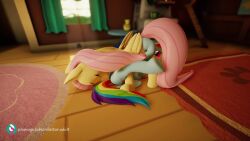 3d 69 69_position animated closed_eyes equine female females females_only fluttershy's_cottage fluttershy_(mlp) horse horsepussy lesbian_sex licking licking_pussy movie my_little_pony pegasus plumage_(artist) pony rainbow_dash_(mlp) sound tagme video vulvar_winking yuri
