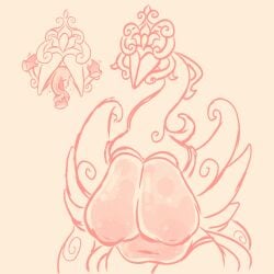 bitepilled breasts chubby chubby_female eldritch_being eldritch_humanoid eyeless faceless faceless_female female giant_breasts handlebars huge_breasts licking licking_penis long_neck male monochrome monster_girl oc oral oral_sex original_character penis tagme tentacle tentacle_tongue vertical_mouth