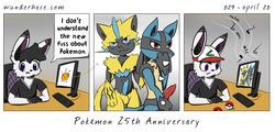 anthro comic duo english_text erection fur furry hare hi_res kemono knot lagomorph legendary_pokémon leporid lucario male male/male mammal nintendo original_character penis pokemon pokemon_(species) pokemon_dppt pokemon_usm rabbit solo text url video_games webcomic wunderhase zeraora