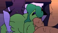 anal animated anthro arachnid arthropod fellatio female goo_creature group group_sex humanoid hybrid inkyproduction male oral penile sex slime spider threesome trio