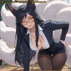 1girls 2025 4k ahri ahri_(league_of_legends) ai ai_assisted ai_generated animal_ears anime anime_style artist_name big_breasts black_hair breasts dreamyan_ai female glasses hi_res high_quality high_resolution highres league_of_legends long_ears long_hair long_tail medium_breasts pantyhose patreon school seductive seductive_eyes seductive_look seductive_pose seductive_smile smile smiling tail teacher thick_ass thick_thighs thighs uncensored white_body white_fur white_skin