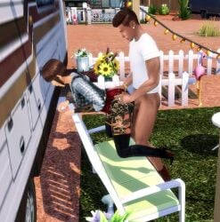 doggy_style female kneeling_doggystyle outdoors sims4 tagme tattooed_female video