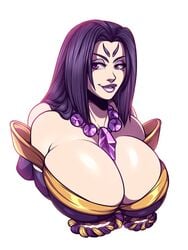 big_breasts black_hair gigantic_breasts huge_breasts lady_onikumo purple_eyes purple_lipstick smile spider_girl thick_lips