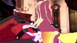 3d 3d_animation animated arc_system_works ass_focus back_view completely_nude completely_nude_female cowgirl_position elphelt_valentine fave_rando female guilty_gear guilty_gear_strive male nipples partially_clothed partially_clothed_male sol_badguy tagme video white_hair